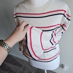 &other stories❄️cotton sweater stripes white color